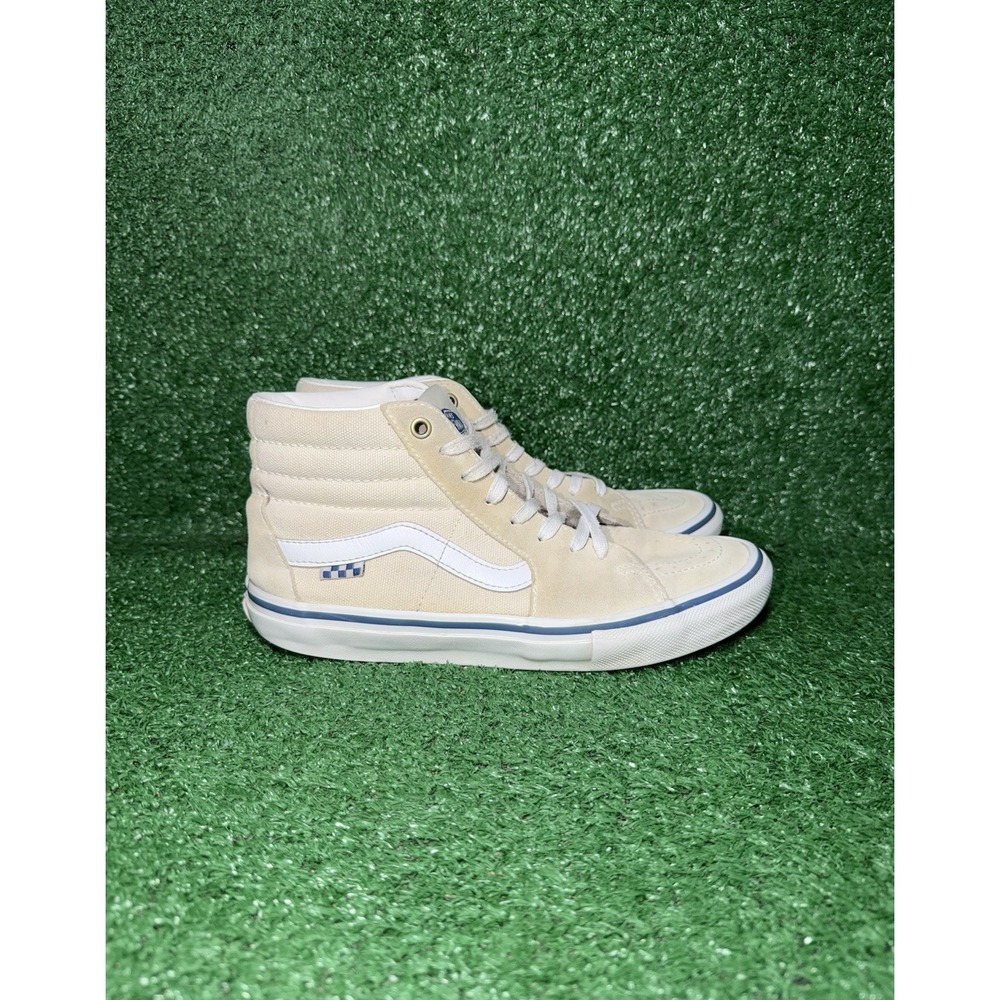 Vans Sk8 Hi Mens 7.5 Womens 9 Beige Skate Shoes Old Skool Casual Comfort Sneaker